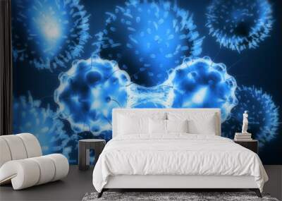 Hepatitis virus infection in human liver. 3d illustration.. Wall mural