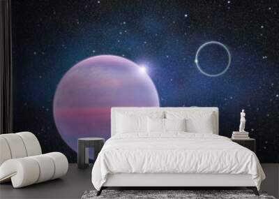 Astronomy picture with planets and stars in space Wall mural