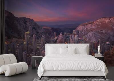 Fantasy concept for futuristic urban visions Wall mural