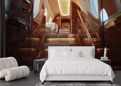 private jet bombardier challenger 604 staircase view Wall mural