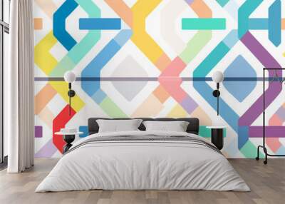 Seamless pastel colored crisscross lines for modern designs and beautiful backgrounds. Wall mural