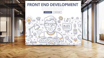 Front End Development Doodle Concept Wall mural