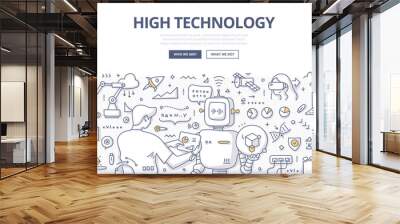 High Technology Doodle Concept Wall mural