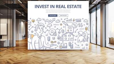 Real Estate Investment Doodle Concept Wall mural