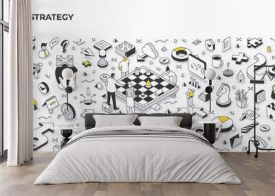 Strategy & Decision Making Isometric Illustration Wall mural