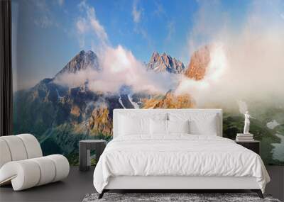 Track to Zelene pleso,Green lake in beautiful High Tatras mountain, Slovakia Wall mural