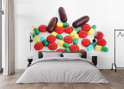 pills on white background Wall mural