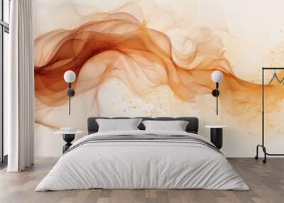 Background with fluid art texture. Backdrop with abstract mixing paint effect. Liquid acrylic artwork that flows and splashes. Mixed paints for interior poster. Orange, pink and red colors Wall mural