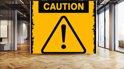 caution yellow sign design. square warning, vector illustration.  Wall mural