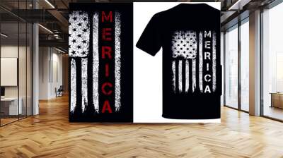  Merica usa independence day 4th of july t-shirt design Wall mural