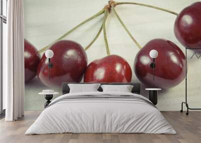 Fresh ripe cherries. Healthy dessert or snack Wall mural