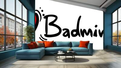 Badminton love Wall mural