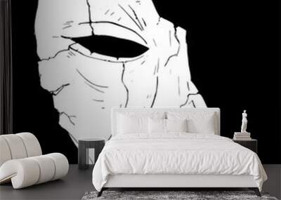 Creative design of broken head illustration Wall mural