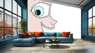 Design of funny cartoon face Wall mural