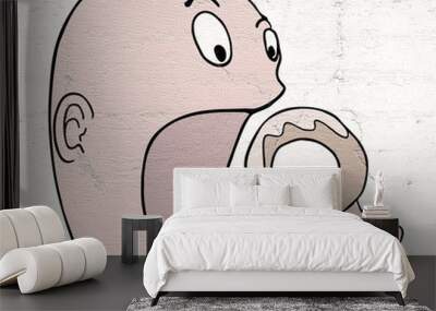 funny eating illustration Wall mural