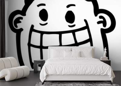 Funny face man Wall mural