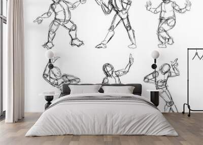 Sketch of body dancing Wall mural