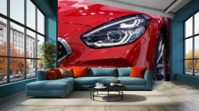 car front red headlight new design Wall mural