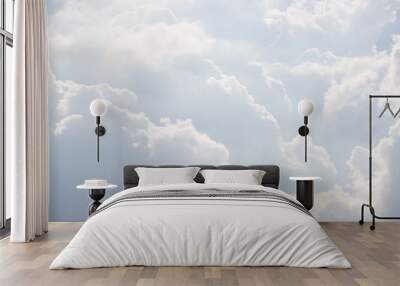 white cloud background and texture. white sky in cloudy day. Wall mural