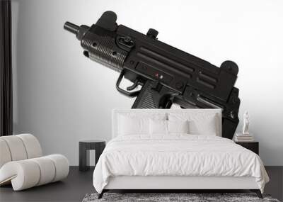 Close up of automatic mini machine uzi toy gun isolated on white background Wall mural