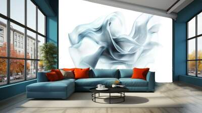 Abstract white and silver fluid design with smooth, flowing curves and a silky texture. Perfect for modern backgrounds and artistic projects. Wall mural