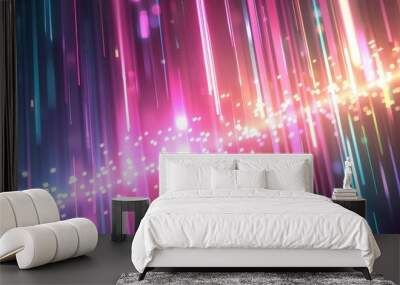 Colorful abstract light streaks and sparkles form a dynamic background, perfect for creative and futuristic designs. Wall mural