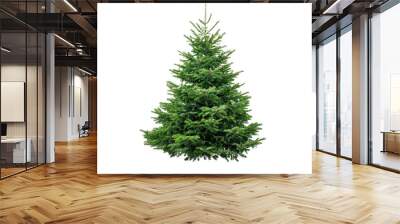 Isolated image of a lush green Christmas tree against a transparent background. perfect for festive holiday designs and seasonal decor projects. Wall mural