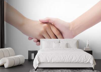 Handshake isolated on white with clipping path included Wall mural