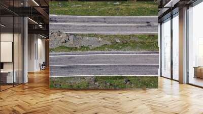 Drone view of parallel roads at Transfagarasan Wall mural