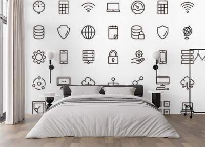 Data flat icon Wall mural