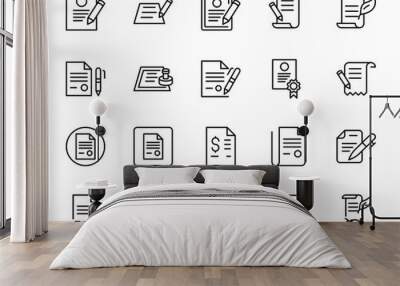 Line icon set Wall mural