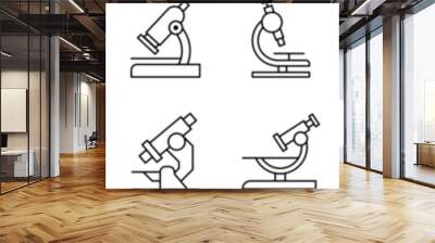 Microscope Simple Isolated Line Icons Collection. Editable Stroke. Suitable for Web Sites, Books, Cards, Apps Wall mural