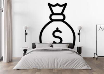 Money bag icon Wall mural