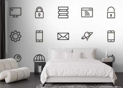 Software line icon set. Wall mural