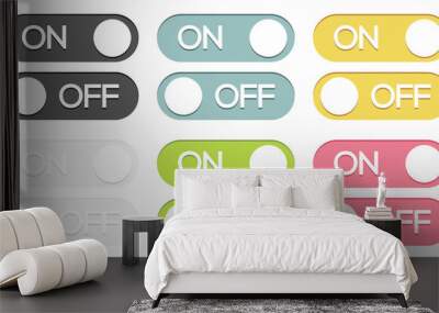 Set of on - off buttons Wall mural