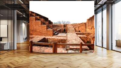 Ruins of Nalanda University at Nalanda, Bihar in India Wall mural