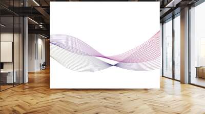 abstract blue wave line on the white background image unique pattern graphics element modern summer creative gradient effect on the line vector illustration futuristic technological canvas template  Wall mural