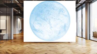 blue sphere isolated on white background Moon crystal clear high resolution 4k pattern  furnished by NASA design png isolated canvas background, transparent template use slide infographics backdrop im Wall mural