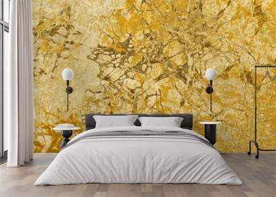 gold marble effect color reflection pattern image surface cracking texture of the wall old modern art deep think royal premium luxurious canvas  Wall mural