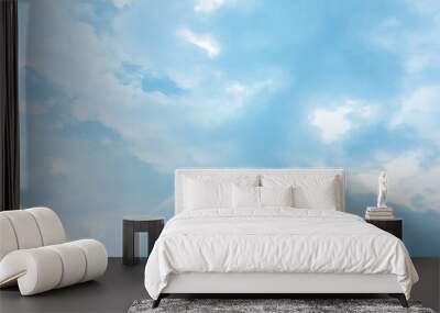 podium surrounded by blue clouds Smoke fog, steam, Strome, splashed isolated Fluffy white mode storm tumbles over the winter sky natural dramatic sky white color cloudy summer smoke cotton candy dream Wall mural