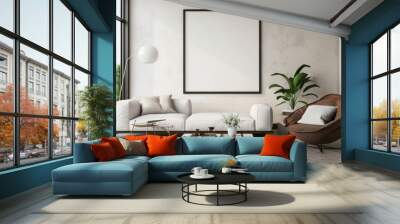 Modern minimalist living room with stylish furniture Wall mural