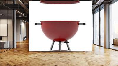 BBQ grill. Barbecue round with cover isolated against white background. 3d illustration Wall mural