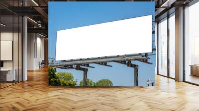 Billboard blank on a highway for advertisement, spring sunny day Wall mural