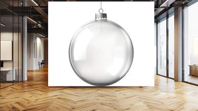 Christmas ball. Glass Xmas bauble decoration isolated on transparent white background, png	 Wall mural