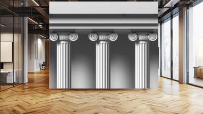 Classic colums marble stone, Classical building facade. 3d illustration Wall mural