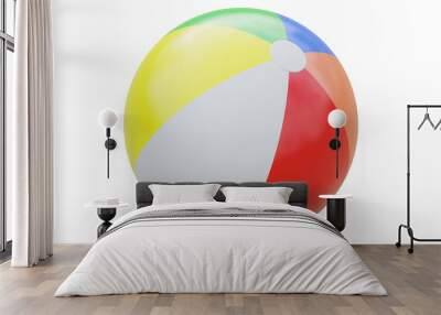 Colorful beach ball isolated on transparent background, PNG, Wall mural