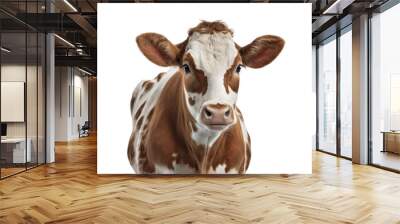 Cow isolated on white, transparent background, PNG, generative ai Wall mural