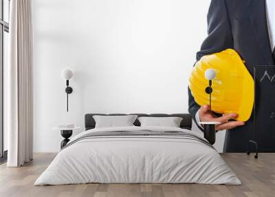 Engineer holding a hard hat Wall mural