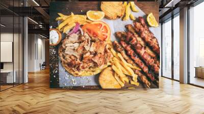 Greek gyros on a pita bread Wall mural