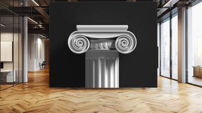 Marble pillar column classic greek against black background. 3d illustration Wall mural